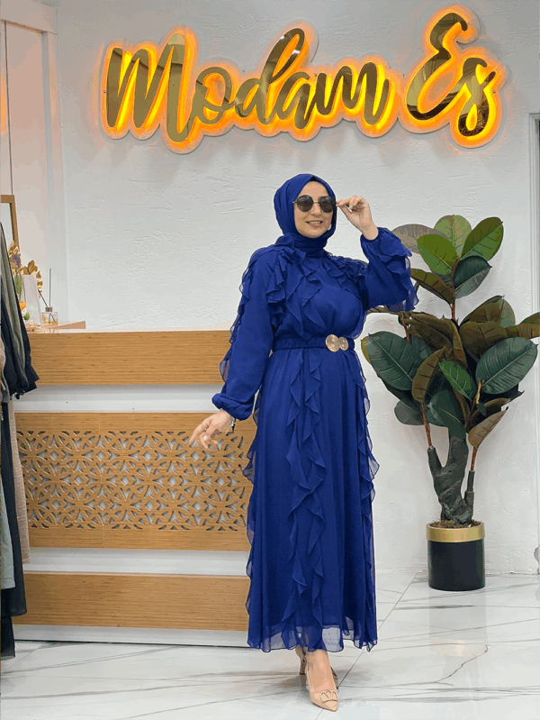 Uçuş Elbise Sax Mavisi - 40
