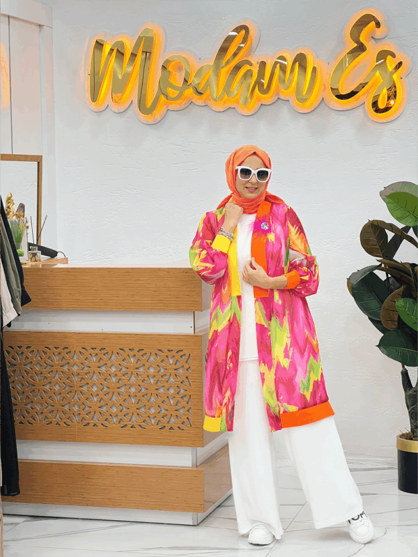 Orhan Şifon Kimono Fuşya - S