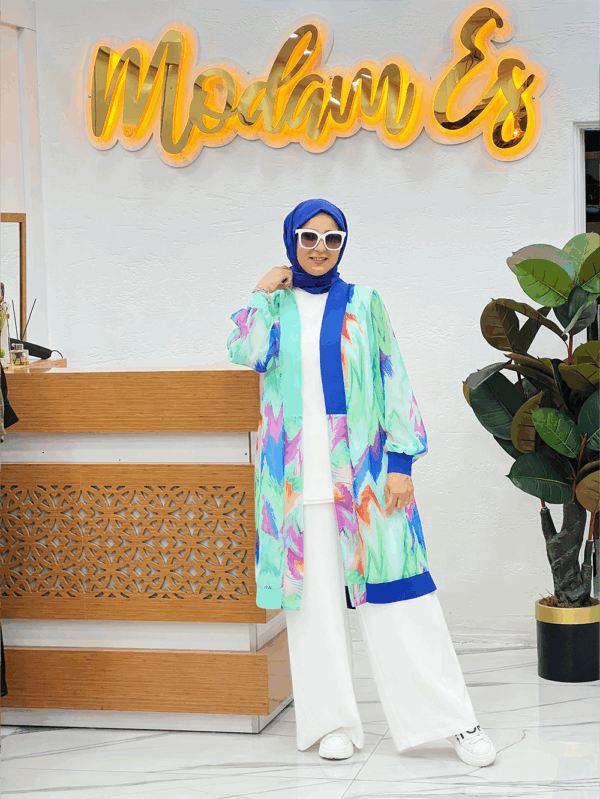 Orhan Şifon Kimono Mavi - S
