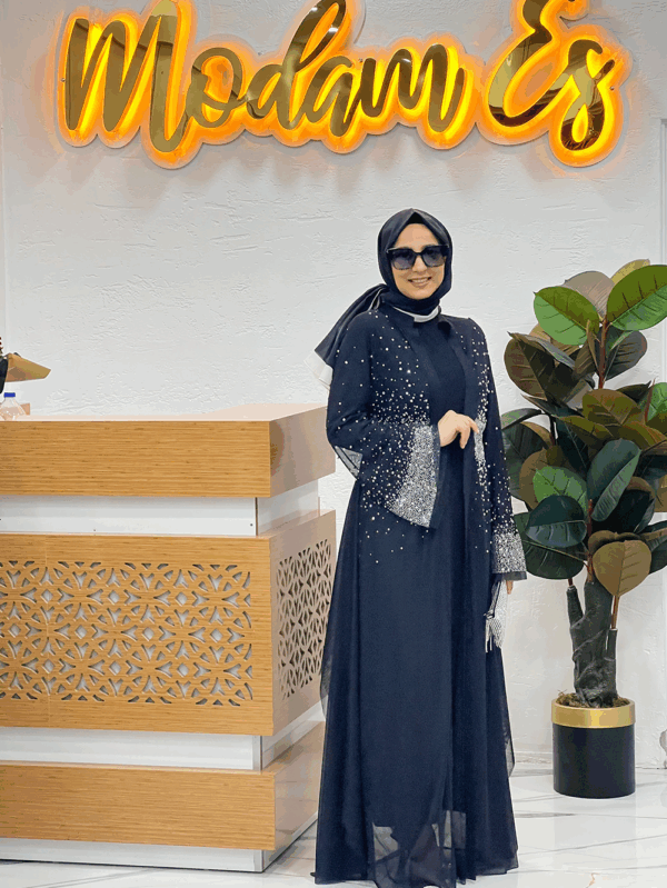 Full Taşlı Abaya Siyah - 38
